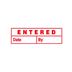 Deskmate Pre Ink Stamp E06 Entered (Date & By) Red