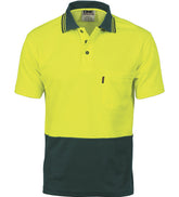 DNC Cotton Back HiVis Two Tone Short Sleeve Fluoro Polo