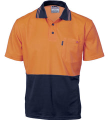 DNC Cotton Back HiVis Two Tone Short Sleeve Fluoro Polo