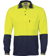DNC HiVis Cotton Backed Cool-Breeze Contrast Long Sleeve Polo