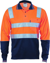 Cotton Back HiVis Two Tone Long Sleeve Polo