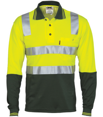 Cotton Back HiVis Two Tone Long Sleeve Polo