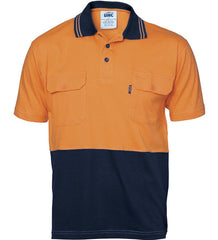 DNC HiVis Cool-Breeze 2 Tone Cotton Jersey Short Sleeve Polo With Twin Chest Pocket