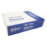Avery Tubeclip File Fastener Complete Yellow Box Of 100