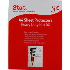 A4 Sheet Protectors 70 Micron Clear Heavy Duty Box 50