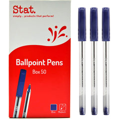 Ballpoint Pens 1.0mm Medium Blue — Box of 50