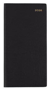 2026 Collins Belmont Slimline Diary B6/7 Week to View Portrait – Black