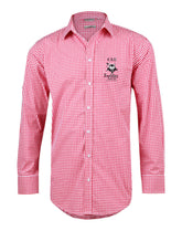 CSU Reddies Men's Gingham Check Long Sleeve Shirt with Roll-up Tab Sleeve