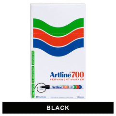 Artline 700 Permanent Marker 0.7mm Bullet Nib Black – Box of 12