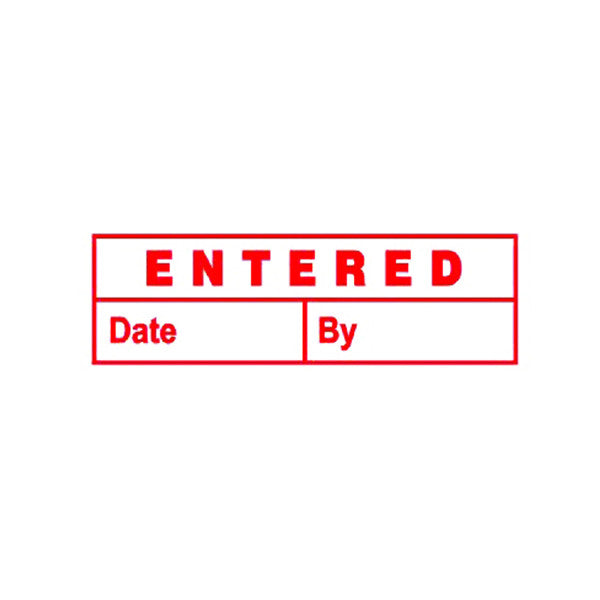 Deskmate Pre Ink Stamp E06 Entered (Date & By) Red