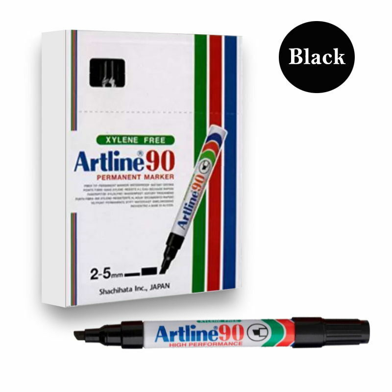 Artline 90 Permanent Marker – Chisel Tip 2–5mm, Black