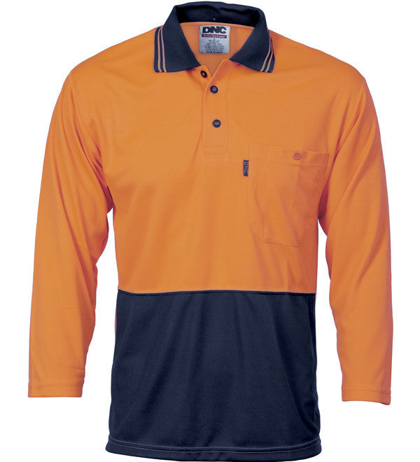 DNC HiVis Two Tone Cool Breathe 3/4 Sleeve Polo Shirt