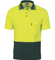 DNC Cotton Back HiVis Two Tone Short Sleeve Fluoro Polo