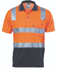 Cotton Back HiVis Two Tone Short Sleeve Polo