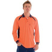 Cool-Breeze Contrast Long Sleeve Mesh Polo