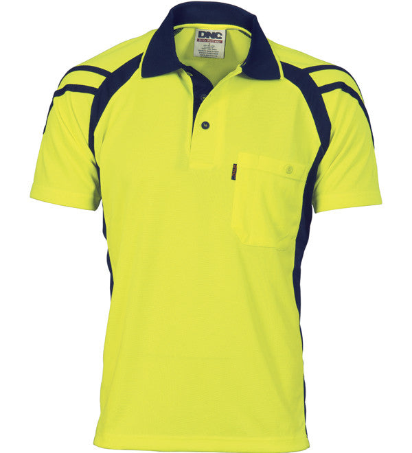 DNC Cool-Breathe Stripe Panel S/S Polo Shirt