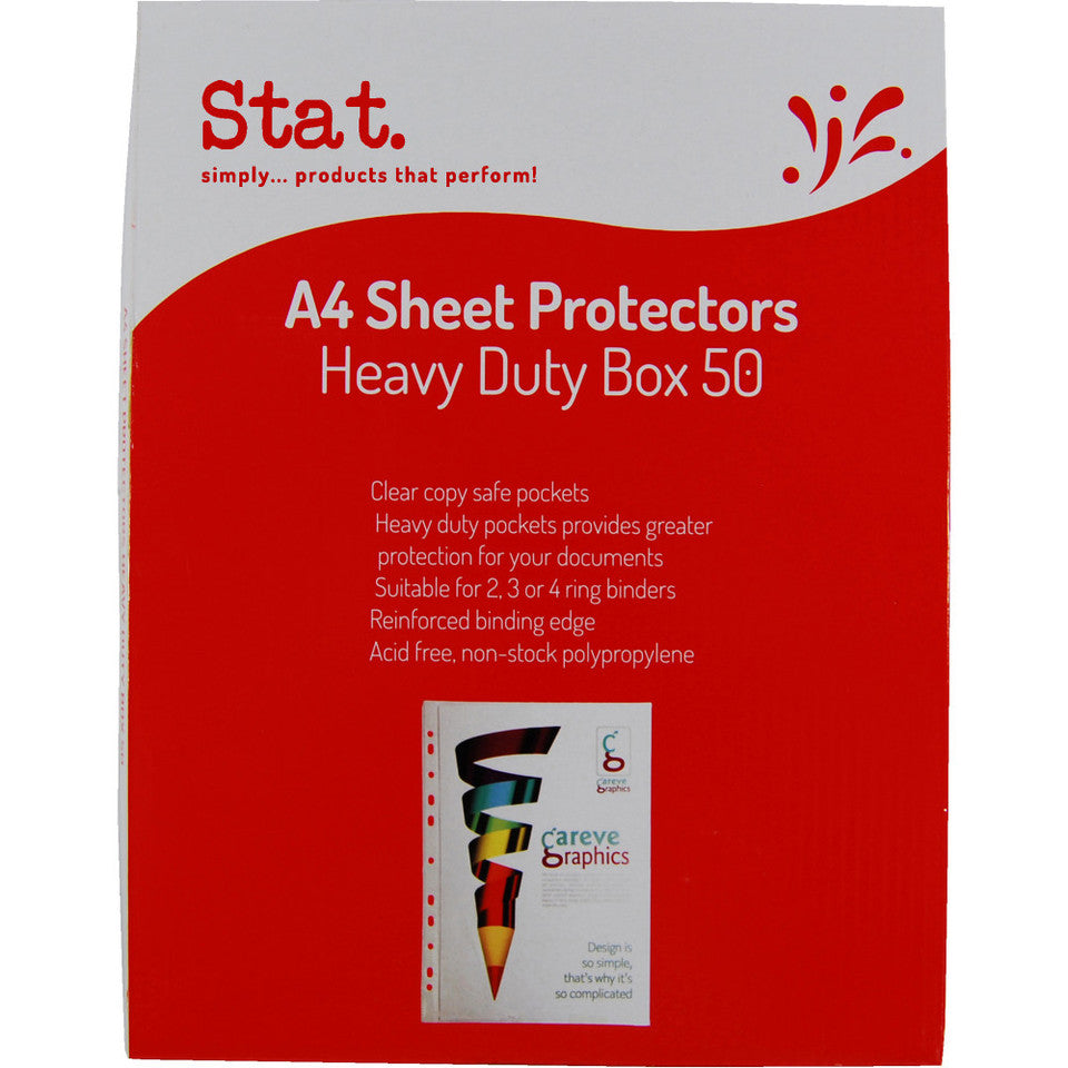 A4 Sheet Protectors 70 Micron Clear Heavy Duty Box 50