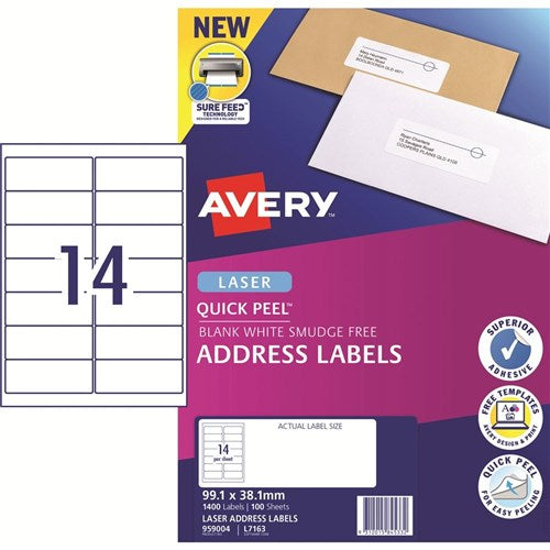 Avery Laser Address Labels 99.1 x 38.1mm