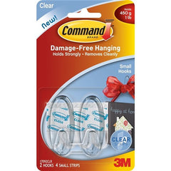 Command™ 17092CLR Clear Hooks – Small (Pack of 2)
