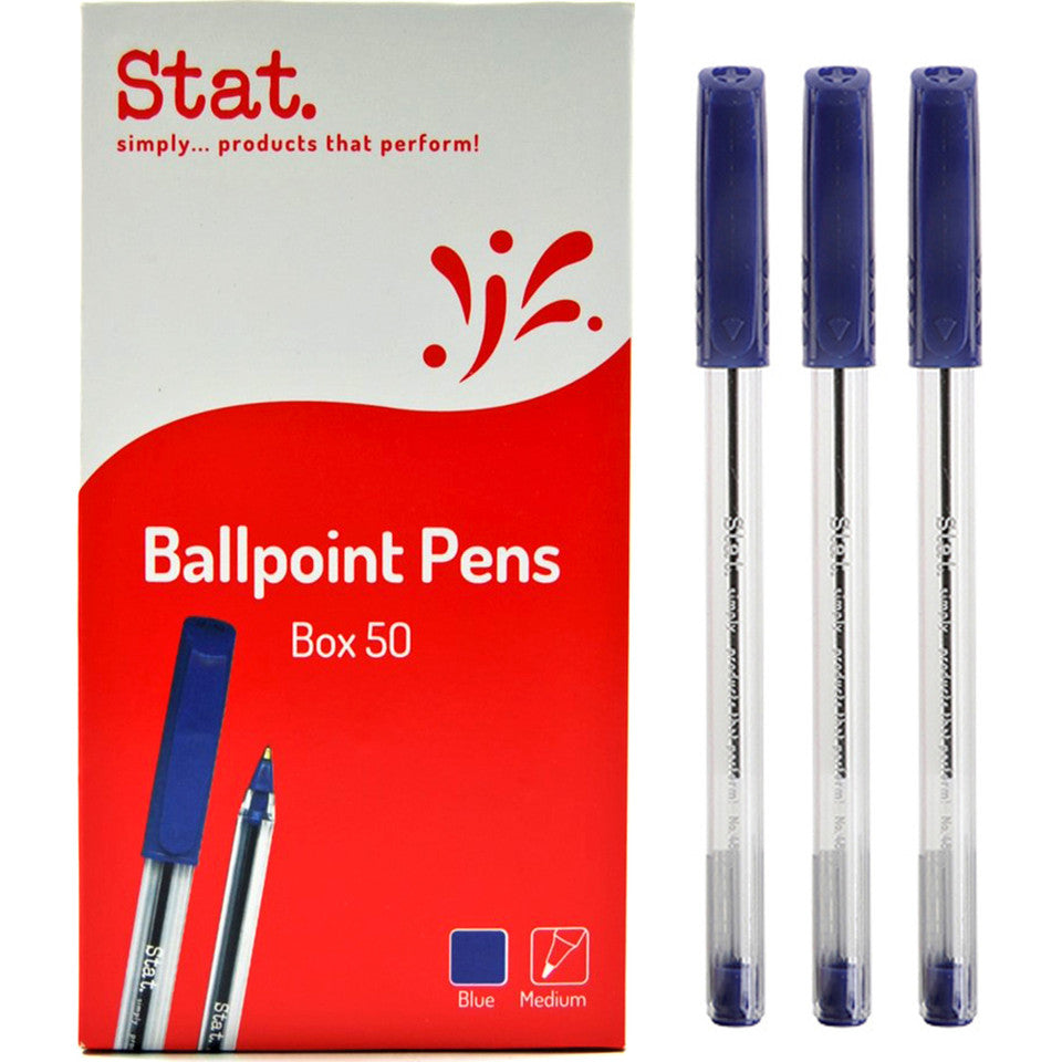 Ballpoint Pens 1.0mm Medium Blue — Box of 50
