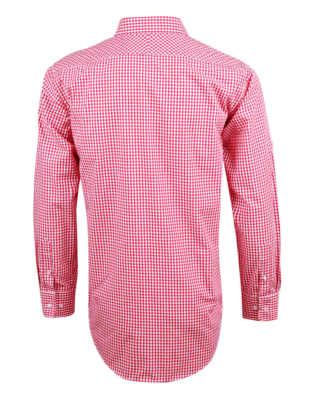 CSU Reddies Men's Gingham Check Long Sleeve Shirt with Roll-up Tab Sleeve