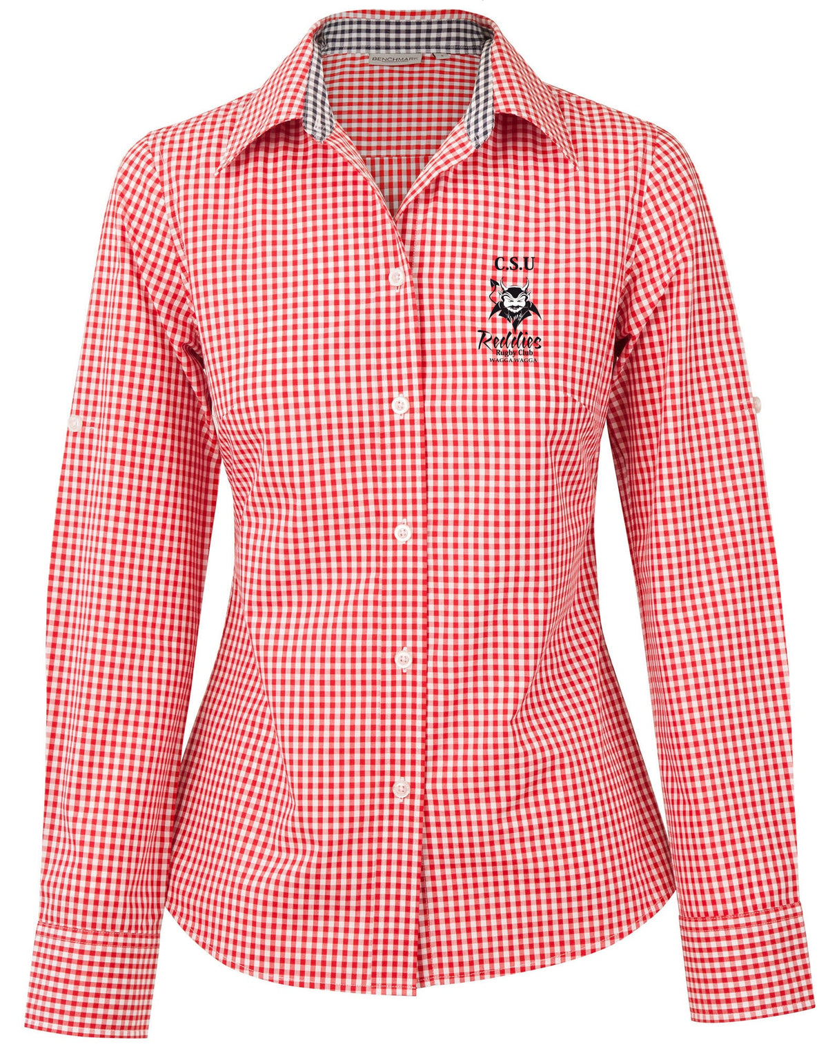CSU Reddies Ladies' Gingham Check Long Sleeve Shirt