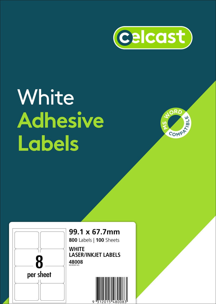 Celcast Labels 99.1 x 67.7mm – 8 Up